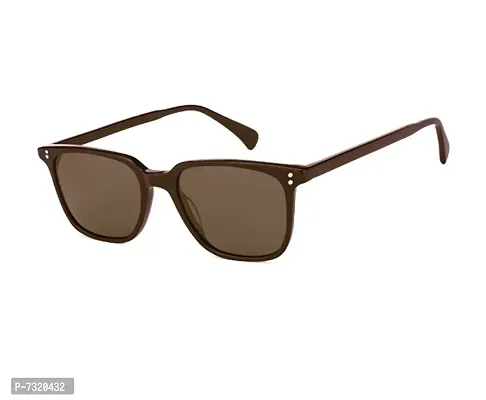 Trendy Brown Polycarbonate Square Unisex Sunglasses 249-thumb0