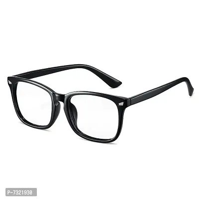 Trendy Black  Clear Polycarbonate Square Unisex Sunglasses 172