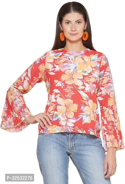 Elegant Multicoloured Georgette Printed Top For Women-thumb0