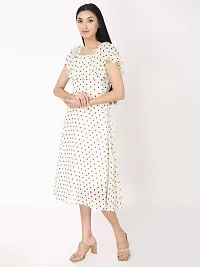 Stylish White Georgette Printed Fit And Flare Dress For Women-thumb2