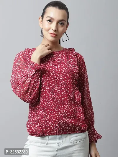 Elegant Multicoloured Polyester Printed Top For Women