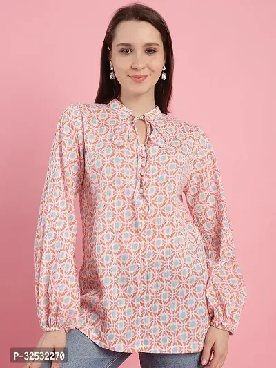 Elegant Multicoloured Polyester Printed Top For Women-thumb2