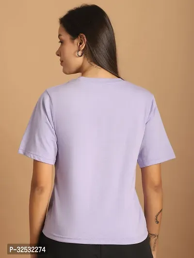 Elegant Purple Cotton Blend Solid Top For Women-thumb2