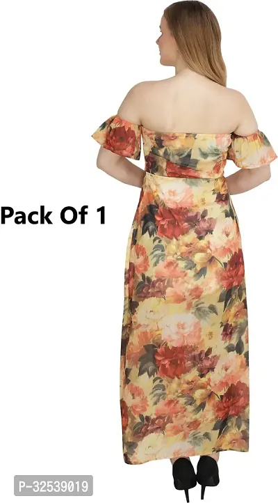 Stylish Multicoloured Georgette Printed Fit And Flare Dress For Women-thumb2