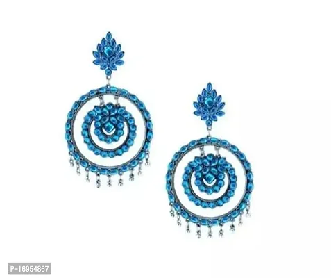 Stylish Silver Alloy Jhumkas Earrings For Women