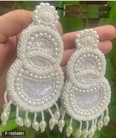 Stylish Silver Fabric Jhumkas Earrings For Women-thumb0