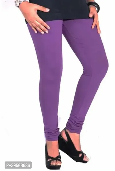 Fabulous Purple Lycra Solid Leggings For Women-thumb3