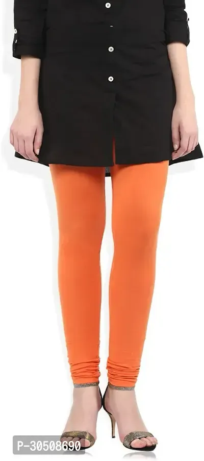 Fabulous Orange Lycra Solid Leggings For Women-thumb0