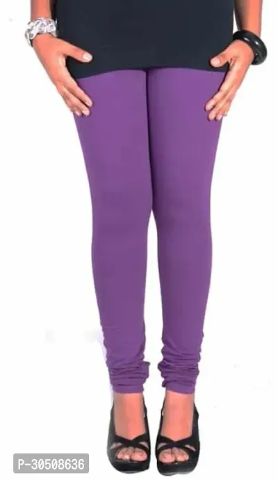 Fabulous Purple Lycra Solid Leggings For Women-thumb0