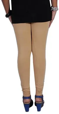 Fabulous Beige Lycra Solid Leggings For Women-thumb1