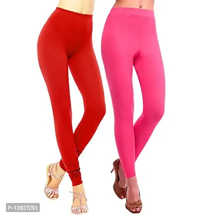 SHREEMANGALAMMART Red & Magenta cotton lycra legging