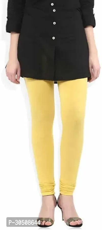 Fabulous Yellow Lycra Solid Leggings For Women