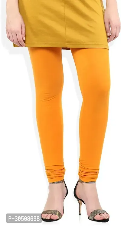 Fabulous Yellow Lycra Solid Leggings For Women-thumb0