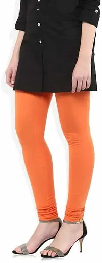 Fabulous Orange Lycra Solid Leggings For Women-thumb2