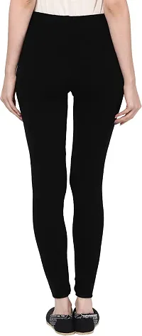 Fabulous Black Cotton Blend Solid Leggings For Women-thumb2