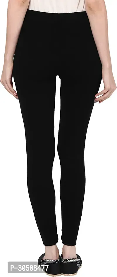 Fabulous Black Cotton Blend Solid Leggings For Women-thumb3