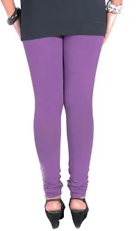 Fabulous Purple Lycra Solid Leggings For Women-thumb1