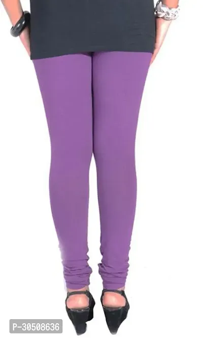 Fabulous Purple Lycra Solid Leggings For Women-thumb2