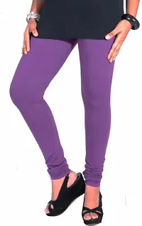 Fabulous Purple Lycra Solid Leggings For Women-thumb3