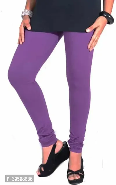 Fabulous Purple Lycra Solid Leggings For Women-thumb4