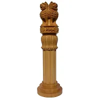 Jindal Crafts Wood Handicraft Ashoka Pillar (Natural Wood, 1.9 Inch X 1.9 Inch X 7.8 Inch)-thumb1