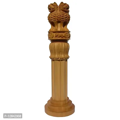 Jindal Crafts Wood Handicraft Ashoka Pillar (Natural Wood, 1.9 Inch X 1.9 Inch X 7.8 Inch)-thumb2