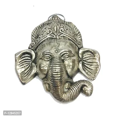 Oxidized Metal Hanging Ganesha Face-thumb0