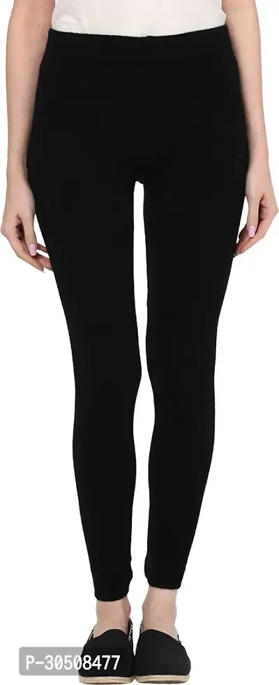 Fabulous Black Cotton Blend Solid Leggings For Women-thumb0