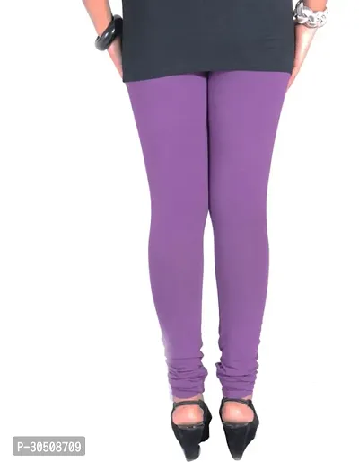 Fabulous Purple Cotton Blend Solid Leggings For Women-thumb4