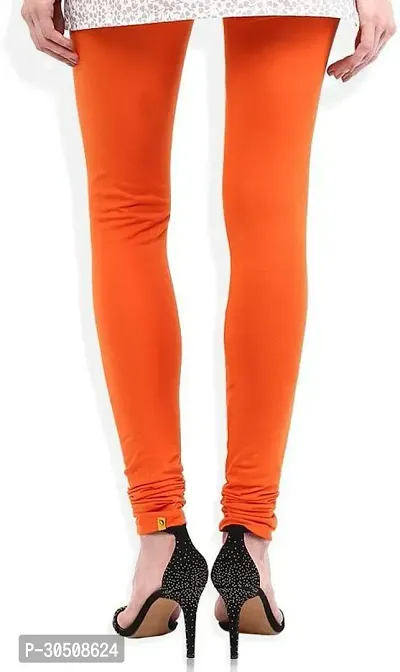 Fabulous Orange Lycra Solid Leggings For Women-thumb2