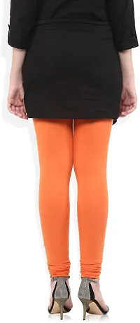 Fabulous Orange Lycra Solid Leggings For Women-thumb3