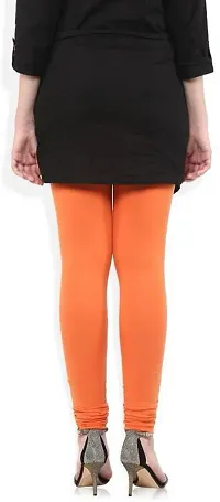 Fabulous Orange Lycra Solid Leggings For Women-thumb1