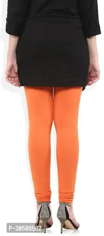 Fabulous Orange Lycra Solid Leggings For Women-thumb2