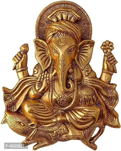 Metal Ganesh Idol Statue Wall Hanging for Home Decor Wall Decor-thumb0