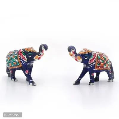 Enamel Work Decorative Elephant Pair Gift -133