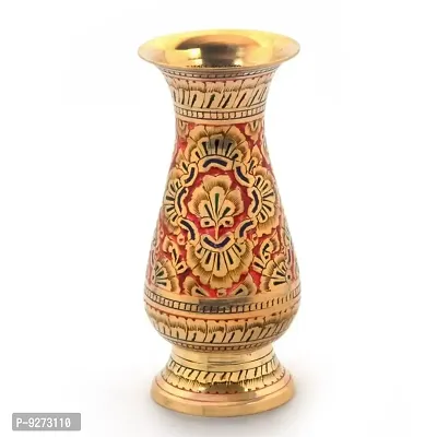 Colorful Meenakari Work Flower Vase Pure Brass 173