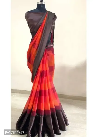 Fancy Satin Saree with Blouse Piece for Women