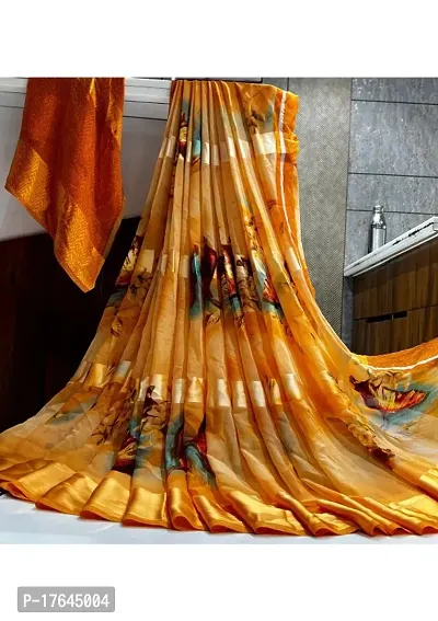 Fancy Satin Saree with Blouse Piece for Women