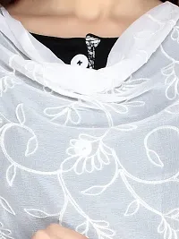 KEMZA Women's Embroidered Phulkari Chiffon Dupatta (White_Free size)-thumb1