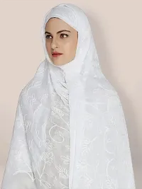 KEMZA Women's Embroidered Phulkari Chiffon Dupatta (White_Free size)-thumb3