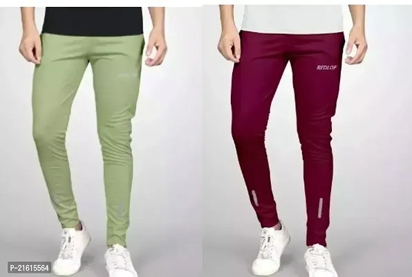 Stylish Multicoloured Polyester Regular Track Pants Pack Of 2-thumb0