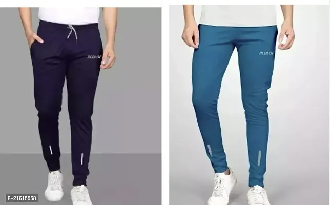 Stylish Multicoloured Polyester Regular Track Pants Pack Of 2
