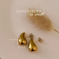 Gold Plated Tear Drop Earing Minimalist Anti Tarnish Jwellery (Pack of 1)-thumb2