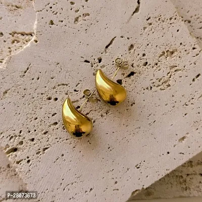 Gold Plated Tear Drop Earing Minimalist Anti Tarnish Jwellery (Pack of 1)-thumb4