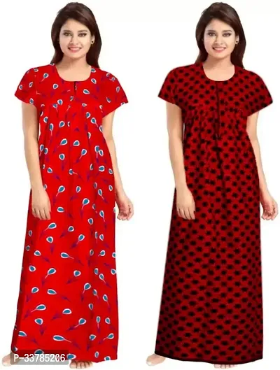 Stylish Cotton Printed Nighty for Women Pack of 2-thumb2