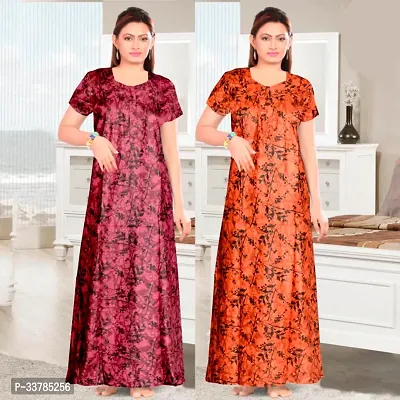 Elegant Cotton Printed Nighty for Women Pack of 2-thumb2