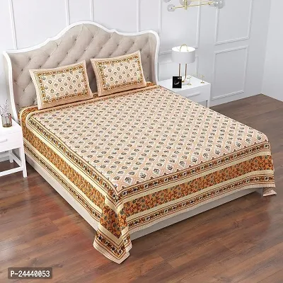 Comfortable Cotton Queen Bedsheet with Two Pillow Covers