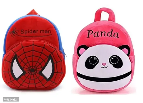spiderman and pink panda bags combo set-thumb0