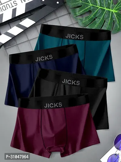 Jicks Men's Ultra-Comfort Nylon Underwear with Stretch  Anti-Bacterial Protection - Pack of 4