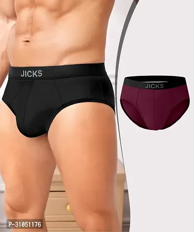 Jicks Men's Ultra-Comfort Nylon Underwear with Stretch  Anti-Bacterial Protection - Pack of 2